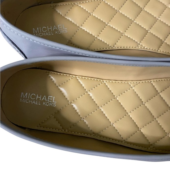 Michael Kors Silver Gray Loafers with Logo and Quilted Interior - Picture 6 of 9